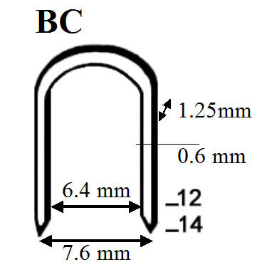 Agrafe BC divergentes galva de 12mm