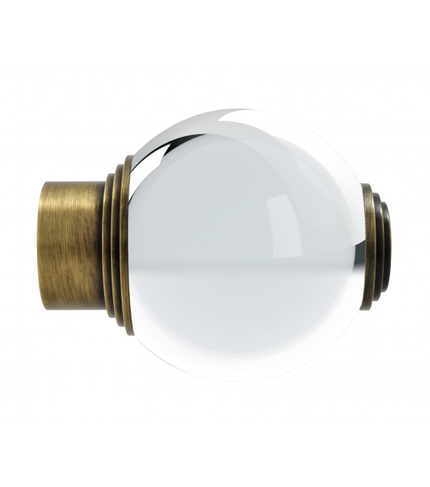 226-Embout Boule verre laiton vieilli pour tringle Ø 35mm