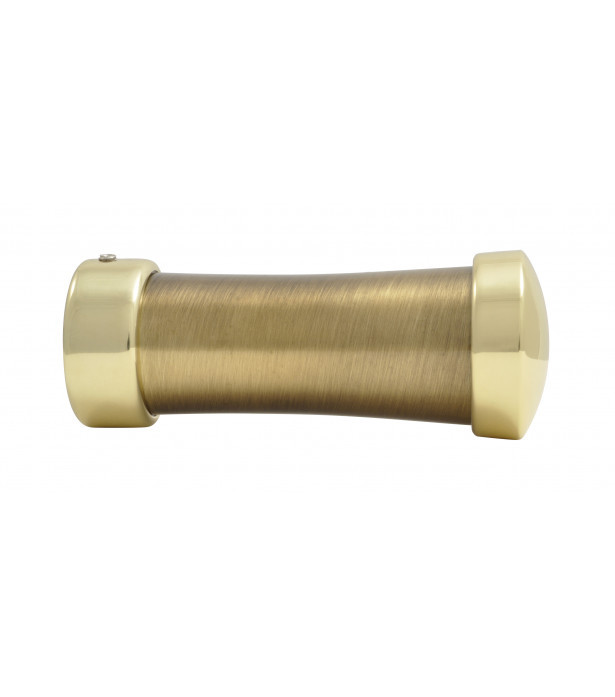 226-Embout Pommeau bi-color avec bouchon laiton verni et vieilli pour tringle Ø 35mm
