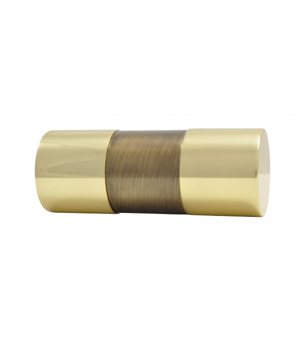 226-Embout Cylindre bi-color laiton verni et vieilli pour tringle Ø 35mm