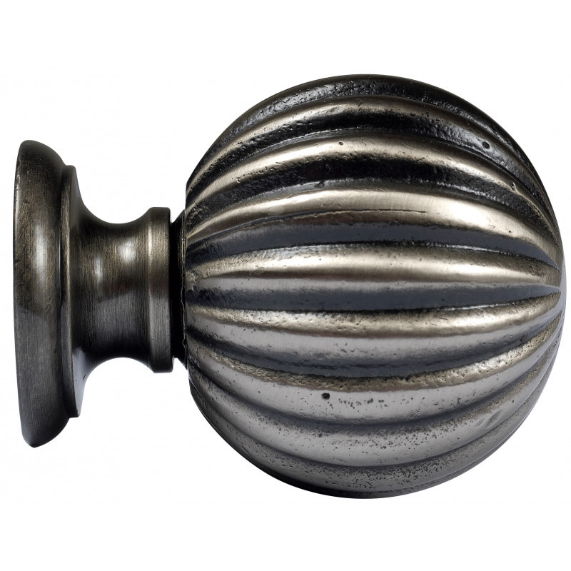 229-Embout Dauphine décor étain vieilli pour tringle Ø 28mm