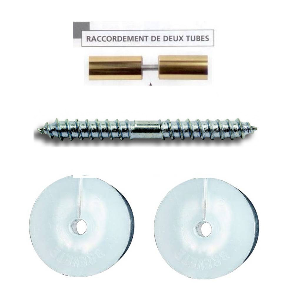 233- Kit de raccordement 2 tubes pour Tringles Inox & Laiton Arcturial Ø 20 mm