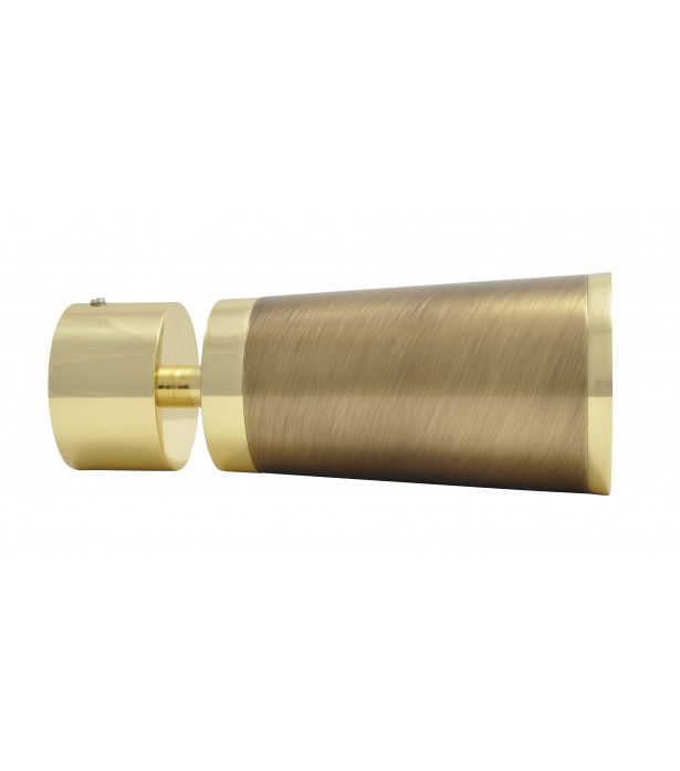 222-Embout Pommeau bi-color laiton verni/laiton vieilli pour tringle Ø 28mm