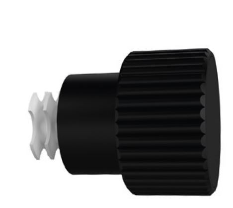 299-Embout Bouton moleté noir mat pour tringle Ø 28mm