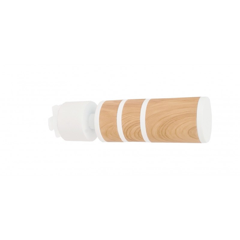 300-Embout Cylindre blanc mat aspect bois pour tringle Ø 28mm
