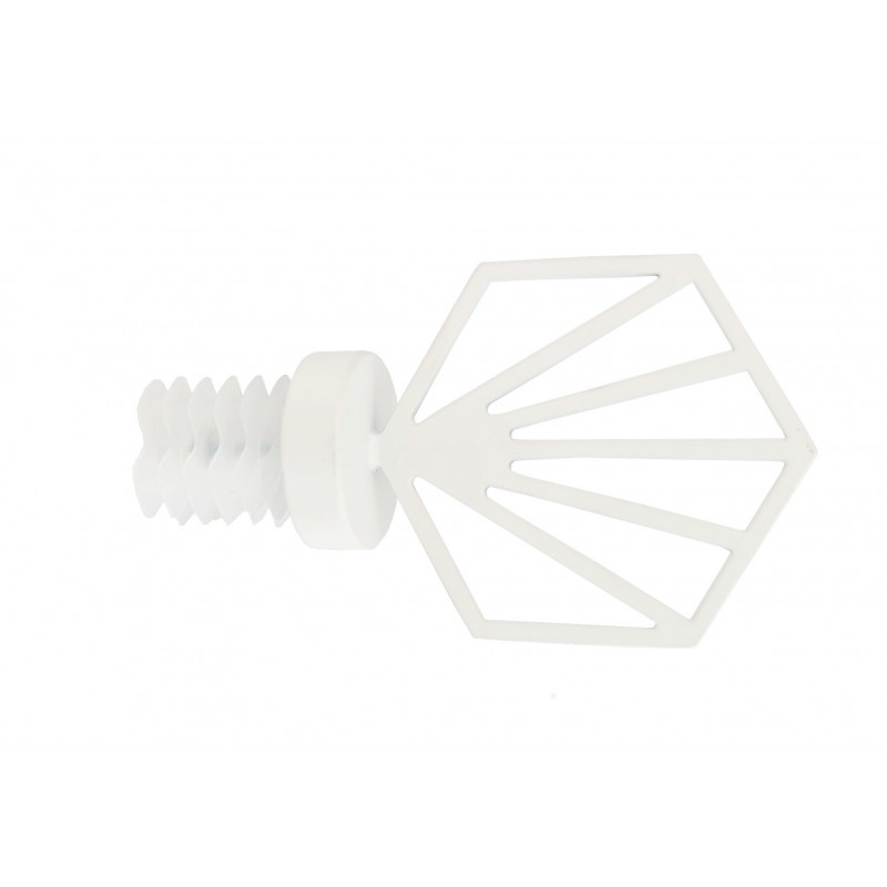 300-Embout Hexagone blanc mat pour tringle Ø 28mm