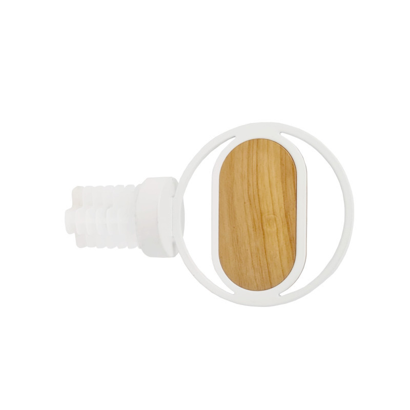 300-Embout Visio blanc mat aspect bois pour tringle Ø 28mm