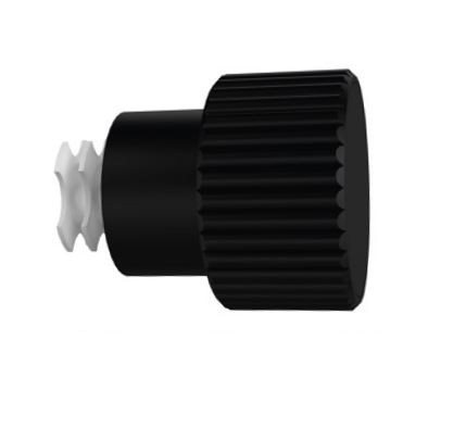 301-Embout bouton moleté noir mat pour tringle Ø 20mm