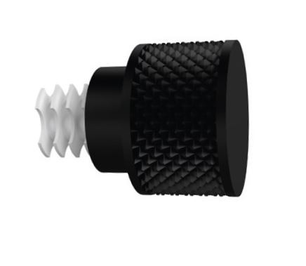 301-Embout bouchon texturé noir mat pour tringle Ø 20mm