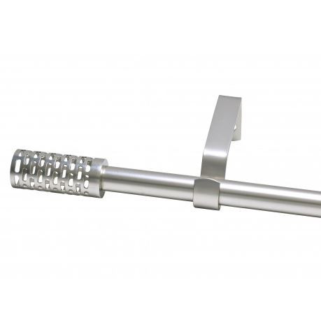 Tringle extensible cylindre perforé nickel givré Ø 19-16mm