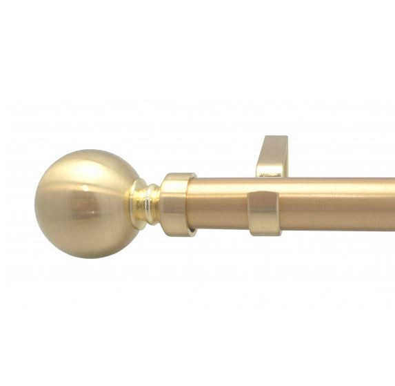  Tringle extensible boule decor laiton mat Ø 19-16mm