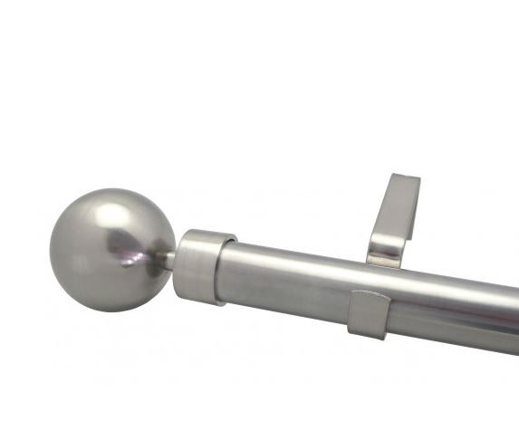 Tringle extensible boule nickel brossé Ø 19-16mm