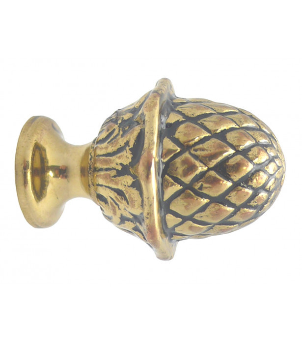 Embout Louis XVI pomme de pin - Laiton verni - Ø20mm