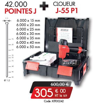 Kit Cloueur J55 P1 + 42 000 pointes J