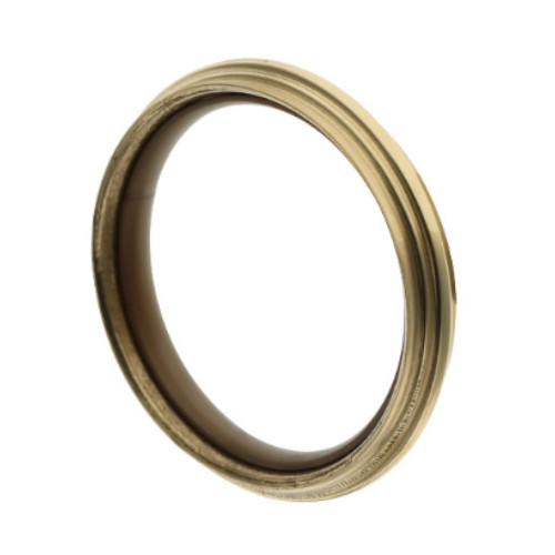 Anneau cannelé avec insert laiton poli verni Ø60x70 mm