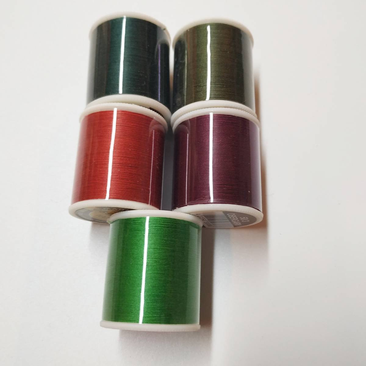 Pack 5 bobines x 100m Coton Rouge / Vert