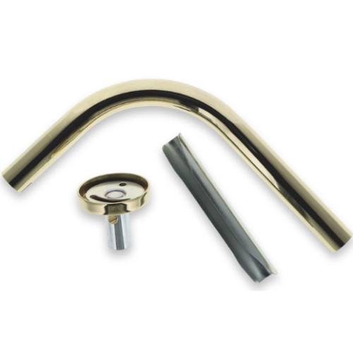 Support coudé avec raccord laiton poli verni Ø20mm