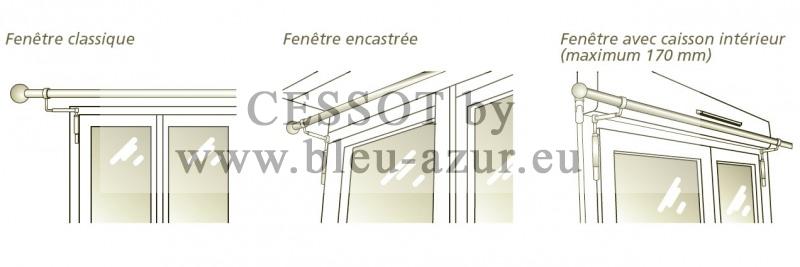 Supports sans perçage pour fenêtre classique - Encastrée - Avec caisson intérieur