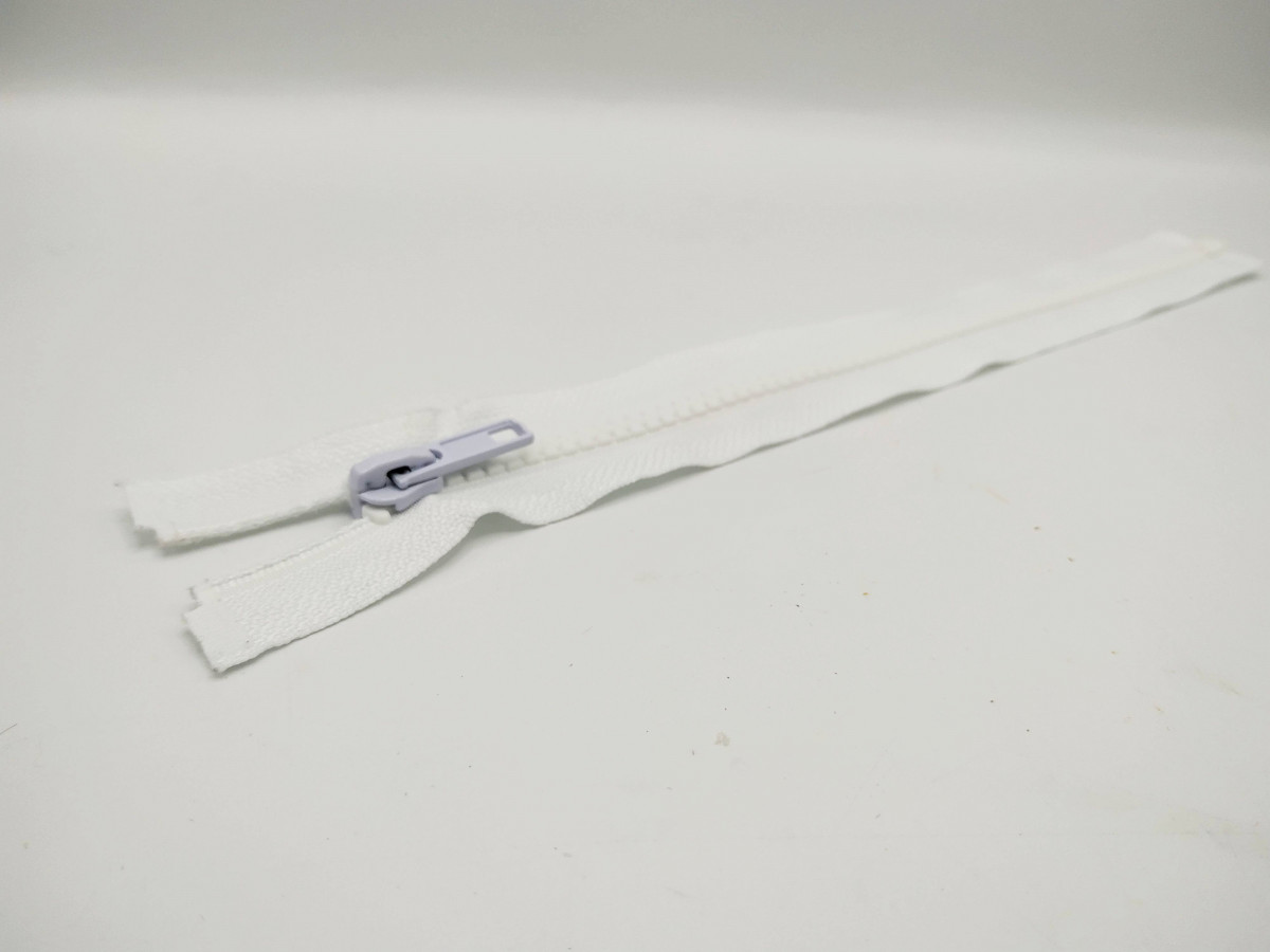 Fermeture a glissières séparables plastique - blanche - Fiche technique